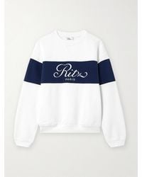 FRAME - Sweat En Jersey De Coton Bicolore À Broderies X Ritz Paris - Lyst