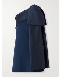 BERNADETTE - Adrian Bow-Embellished One-Shoulder Taffeta-Trimmed Crepe Mini Dress - Lyst