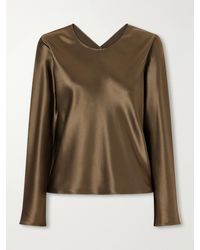 Leset - Barb Draped Satin Blouse - Lyst