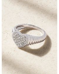 Yvonne Léon - Baby Chevalière Coeur Berlingot 9-Karat Diamond Signet Ring - Lyst