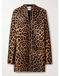 KHAITE - Aleena Minikleid Aus Kalbshaar Mit Leopardenprint - Lyst