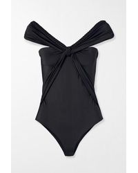 Johanna Ortiz Moon Goddess Schulterfreier Badeanzug - Schwarz