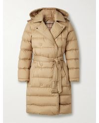 Burberry - Belted Double-Breasted Quilted Shell Down Coat - Lyst