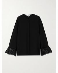 Chloé - Haut En Crêpe De Chine De Soie À Finitions En Dentelle - Lyst