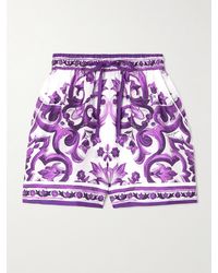 Dolce & Gabbana - Short En Serge De Soie Imprimée - Lyst