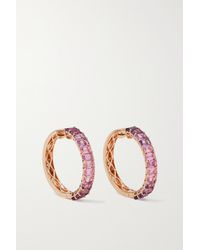 SHAY 18-karat Rose Gold Sapphire Hoop Earrings - Metallic