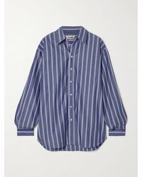 B Sides - Nolan Striped Cotton-Poplin Shirt - Lyst