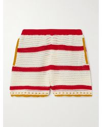 La DoubleJ - Orlebar Salt 'N' Vinegar Striped Crocheted Cotton Shorts - Lyst