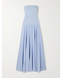 Esse Studios - Illi Strapless Stretch-Knit And Silk-Crepe Maxi Dress - Lyst