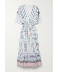 lemlem - Doti Fringed Striped Cotton-blend Gauze Midi Dress - Lyst