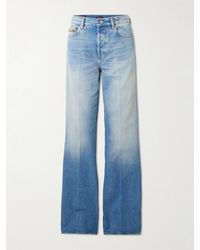 Gucci - Embellished Leather-Trimmed Mid-Rise Flared Jeans - Lyst