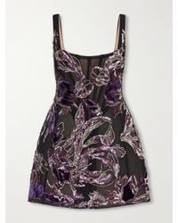 Costarellos - Elitta Embellished Velvet-Trimmed Tulle Mini Dress - Lyst