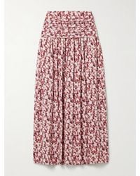 Isabel Marant - Gwendy Maxirock Aus Stretch-Jersey Mit Blumenprint Und Raffungen - Lyst