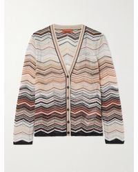 Missoni - Sequin-Embellished Striped Metallic Crochet-Knit Cardigan - Lyst