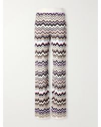 Missoni - Striped Crochet-Knit Straight-Leg Pants - Lyst