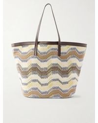 Missoni - Leather-Trimmed Striped Woven Tote - Lyst