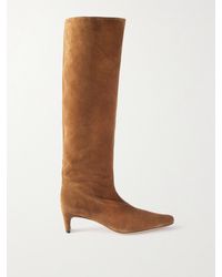 STAUD - Wally Kniehohe Stiefel Aus Veloursleder - Lyst