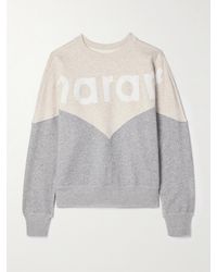 Isabel Marant - Houston Flocked Two-Tone Cotton-Blend Jersey Sweatshirt - Lyst