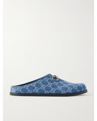 Gucci - Horsebit-Embellished Printed Denim Mules - Lyst