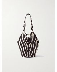 KHAITE - Lotus Mini Zebra-Print Calf Hair And Suede Tote - Lyst