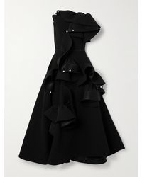 Maticevski - Atonement Strapless Embellished Mesh-Trimmed Ruffled Crepe Maxi Dress - Lyst