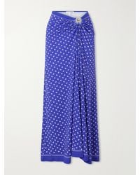 Christopher Esber - Orbit Embellished Ruched Printed Stretch-Jersey Maxi Skirt - Lyst