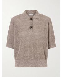 Brunello Cucinelli - Metallic-Knit Polo Shirt - Lyst