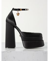 Versace - Medusa Satin Platform Pump - Lyst