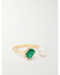 SHAY - 18-Karat, Diamond, Emerald And Pearl Ring - Lyst
