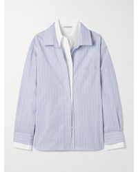Acne Studios - Layered Striped Organic Cotton-Poplin Shirt - Lyst