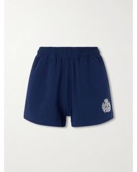 Sporty & Rich - Logo-Embroidered Cotton-Jersey Shorts - Lyst