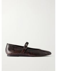 Le Monde Beryl - Mary Jane Snake-Effect Leather Ballet Flats - Lyst