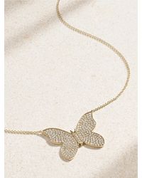 Sydney Evan - Large Butterfly 14-Karat Diamond Necklace - Lyst