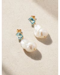Mateo - 14-Karat, Topaz And Pearl Earrings - Lyst