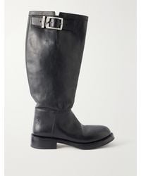 Balenciaga - Motor Leather Knee Boots - Lyst