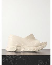 Givenchy - Marshmallow Glossed-Rubber Platform Wedge Mules - Lyst