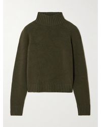 The Elder Statesman - Cropped Cashmere Turtleneck Sweater - Lyst
