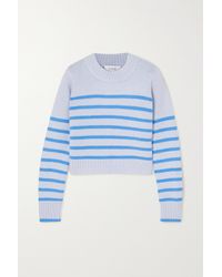 La Ligne Mini Marin Striped Wool And Cashmere-blend Jumper - Blue