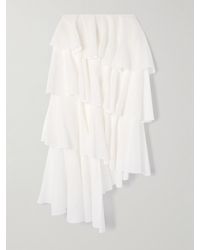 Alaïa - Tiered Asymmetric Cotton Midi Skirt - Lyst