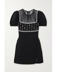 White Beaded Sequin Bandeau Mini Dress – self-portrait-US