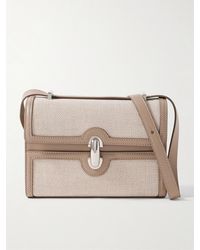 SAVETTE - Symmetry 19 Leather-Trimmed Herringbone Linen Shoulder Bag - Lyst