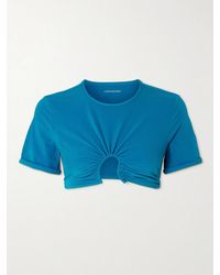 Christopher Esber - Crescent Embellished Cutout Ruched Bikini Top - Lyst