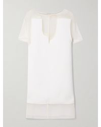 KHAITE - Winona Paneled Crepe And Chiffon Mini Dress - Lyst
