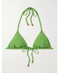 STAUD - Lido Bead-Embellished Ribbed Triangle Bikini Top - Lyst