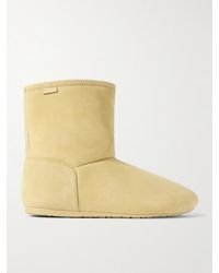 Loewe - Lago Shearling-Lined Suede Ankle Boots - Lyst
