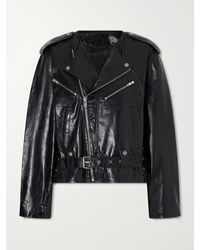 R13 - Belted Embellished Leather Biker Jacket - Lyst