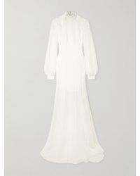 Costarellos - Robe Longue Du Soir En Tulle Brodé Theia - Lyst