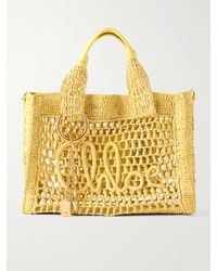 Chloé - Summer Banana Leather-Trimmed Raffia Tote Bag - Lyst