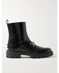 Tod's - Gomma Pesante Embellished Glossed-Leather Ankle Boots - Lyst