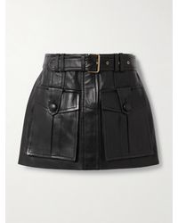 Balmain - Minirock Aus Leder Mit Gürtel - Lyst